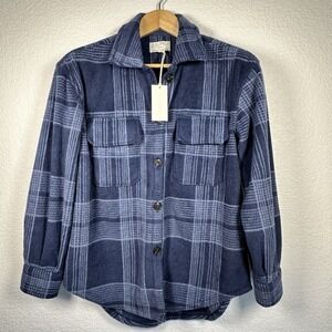 Z Supply Women's Button Up Tucker Shacket Shirt Jacket Midnight Blu XS NWT